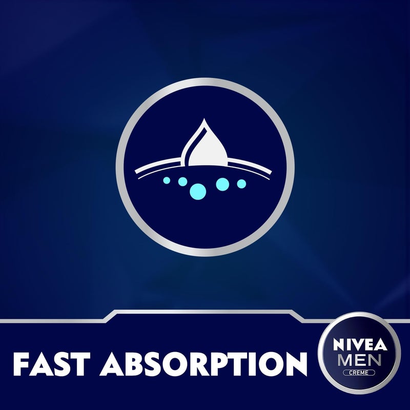 NIVEA MEN Face, Body & Hands Cream Moisturising, Tin 3x150ml - Image 4